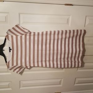 Striped Dress Short Sleeve Neutral Colors Women's Size 12